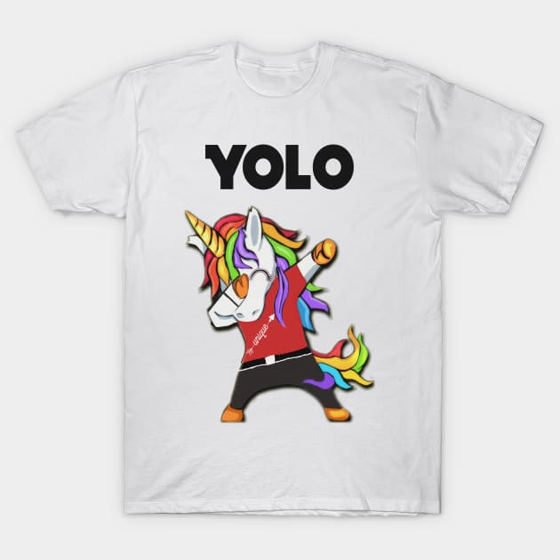 YOLO Trending Dabbing Unicorn Boy T-Shirt by familycuteycom